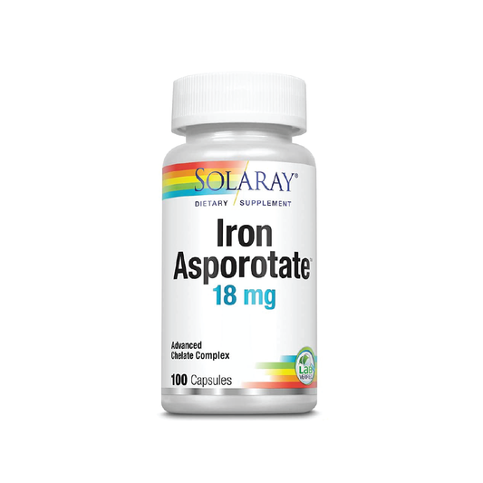 Solaray Iron Asporotate 18mg 100 Capsules