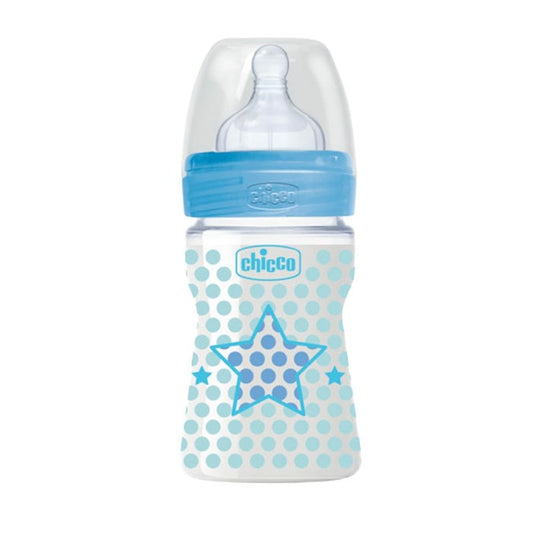 Chicco Well-Being Plastic Bottle 150 ML Regular Flow Silicone
