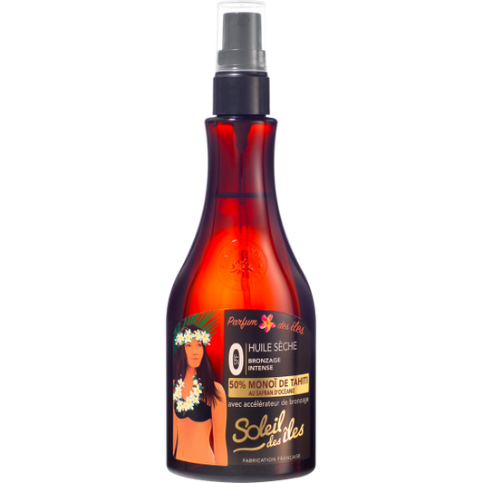 Soleil Des Iles 50% Monoi De Tahiti – Huile Seche SPF 0 Bronzage Intense 150 ML