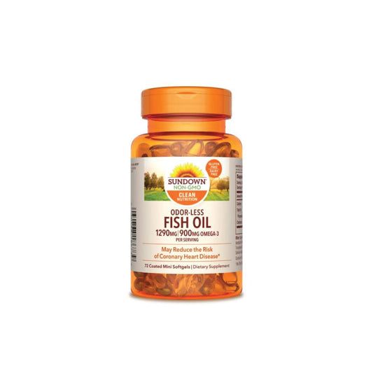 Sundown Odor-Less Fish Oil 1290 mg Mini 72 Softgels