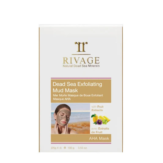 Rivage Dead Sea Exfoliating Facial Mud Mask - Pack of 4 Sachets (25g X 4)