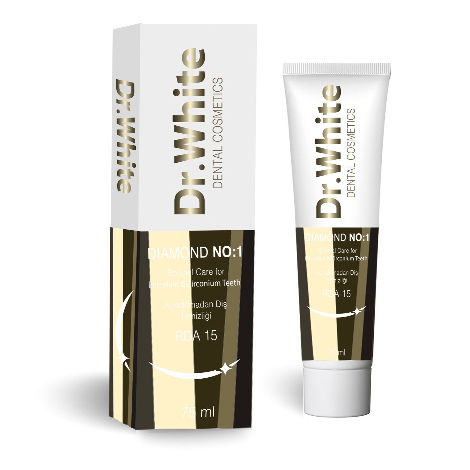 DR.WHITE 3D Whitening Diamond No:1 Toothpaste 75 ML – Premium Whitening ...