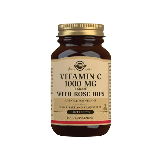 Solgar Vitamin C 1000 MG With Rose Hips 100 Tablets