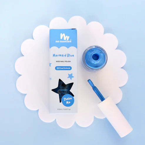 No Nasties - Mermaid Blue Water-Based Kids Nail Polish
