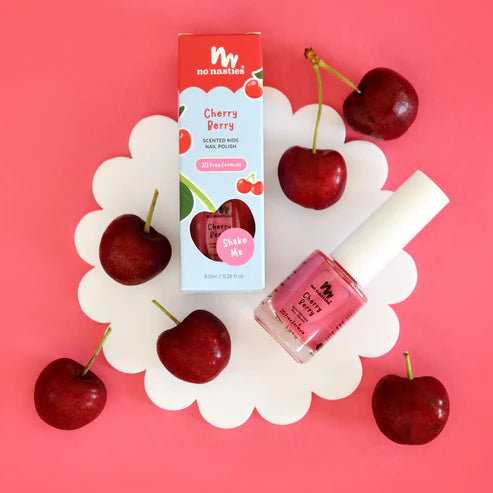 No Nasties - Scented Kids Nail Polish Cherry Berry Bright Pink