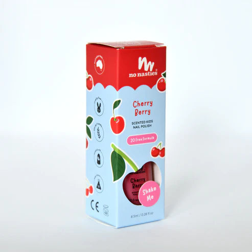 No Nasties - Scented Kids Nail Polish Cherry Berry Bright Pink
