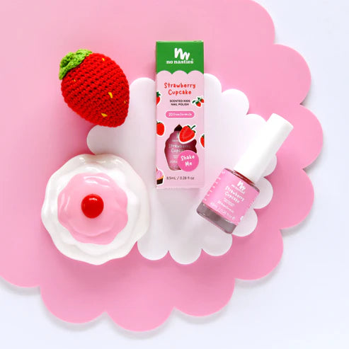 No Nasties - Scented Kids Nail Polish Strawberry Cupcake Pastel Pink