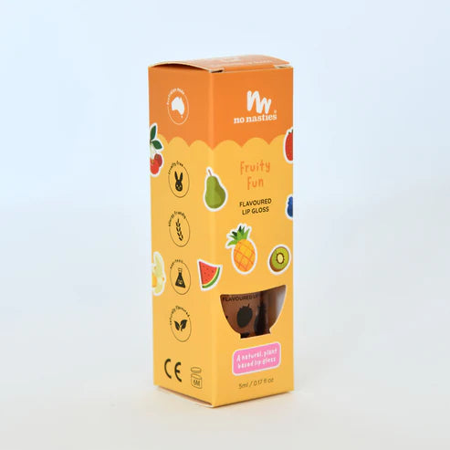 No Nasties - Natural Kids Lip Gloss Wand Fruity Shimmery Pastel Peach