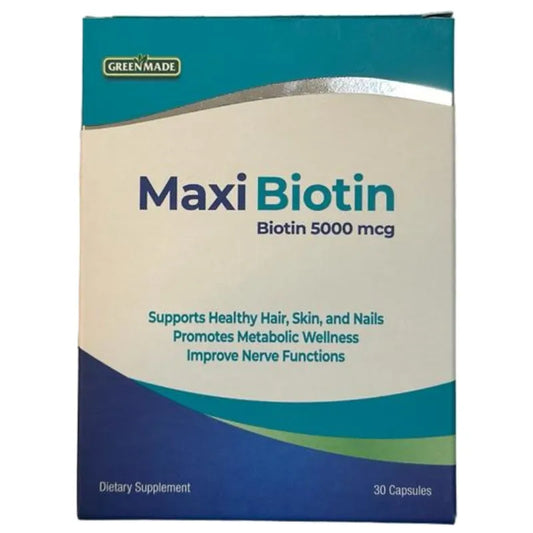 Green Made Maxi Biotin 5000 Mcg 30 Capsules