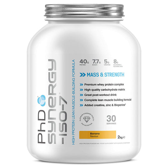 PhD Synergy-ISO-7, 2KG 30 Servings, Banana Flavour
