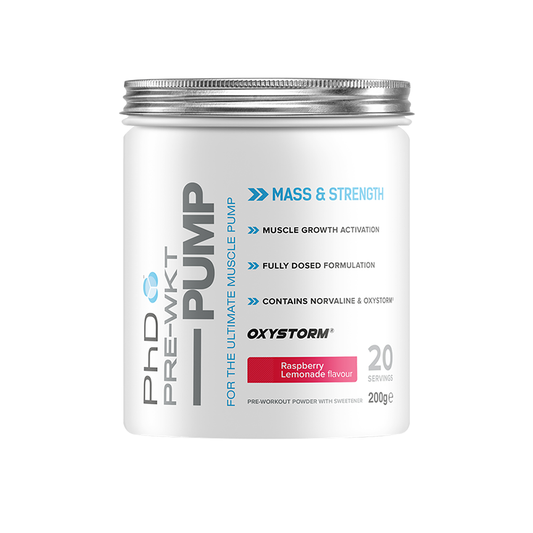 PHD PRE-WKT Pump 200g 20 Servings Rasberry Lemonade