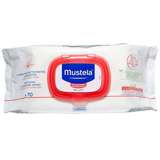Mustela Soothing Cleansing Wipes/ Frag Free-70 Pcs
